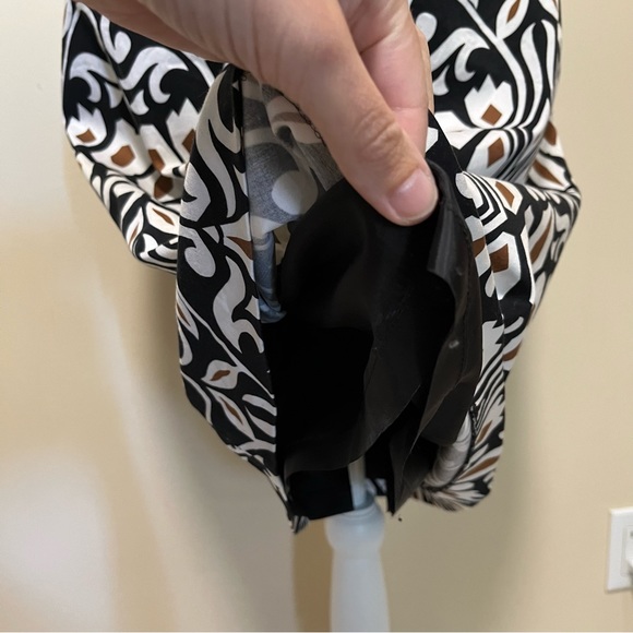 Talbots Stretch Sleeveless Patterned Dress - Black White Brown - Picture 4 of 12